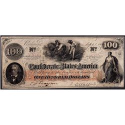 1862 $100 Confederate States of America Note