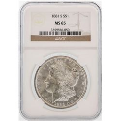 1881-S $1 Morgan Silver Dollar Coin NGC MS65 Amazing Toning