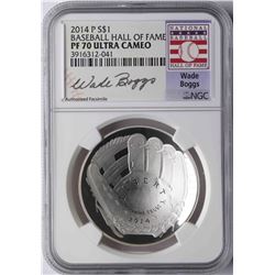 2014-P $1 Baseball Hall of Fame Coin NGC PF70 Ultra Cameo Wade Boggs