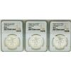 Image 1 : Lot of (3) 1968MO 25 Pesos Mexico City Olympics Silver Coins NGC MS66