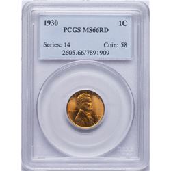 1930 Lincoln Wheat Cent Coin PCGS MS66RD