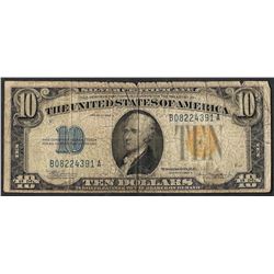 1934A $10 Silver Certificate WWII Emergency North Africa Note