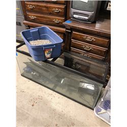 4ftx1ft Fish Tank with lights, water filter and rocks.