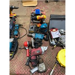 Air Impact Driver, Metal Cutter, Air Sander, Makita 1/2' drill, Dewalt Battery Charger, Electric Pal