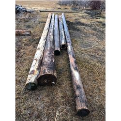 5 wooden power poles various sizes