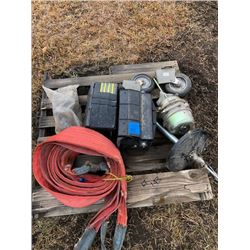 Heavy Duty Tow Strap, holders and cast wheels