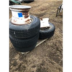 3 Wrangler RT/S Tires with rims size 31x10.50R15LT, two rims, one Radial Powerguard tire with rim si