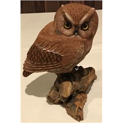 Hand Carved Eastern Screech Owl donated by Tom Fisher