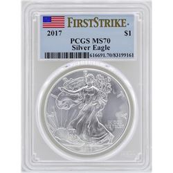2017 $1 American Silver Eagle Coin PCGS MS70 First Strike
