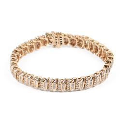 A 10K Yellow Gold, Diamond Bracelet