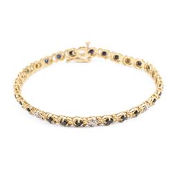 A 14K Gold, Sapphire & Diamond Bracelet