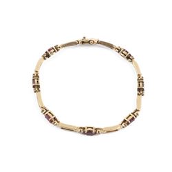 A 14K, Amethyst & Diamond Tennis Bracelet