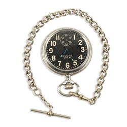 Elgin, Military Pocket Watch & Chain