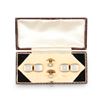 Image 1 : A British 9K Gold & Mother-of-Pearl Cufflinks Set