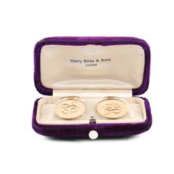 A Pair, Birks 14K Gold Cufflinks