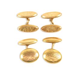 A Pair, 14K-18K Gold Cufflinks