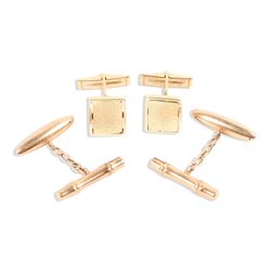 2 Pairs, 10K-15K Gold Cufflinks
