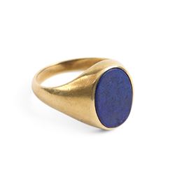 A 14K & Lapis Lazuli Dinner Ring