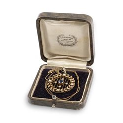 A Victorian 14K, Pearl & Sapphire Necklace, Pendant