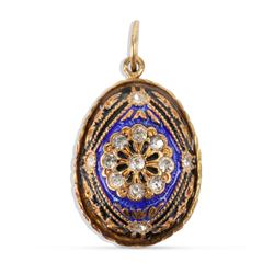 An Enameled Gilt Egg Pendant