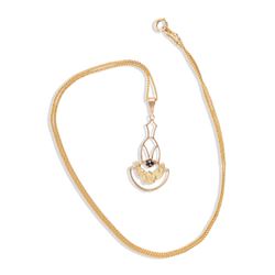 A 10K & Garnet Necklace, Pendant