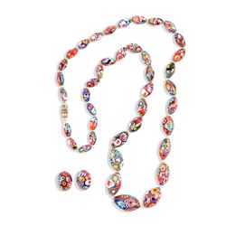 A Murano Millefiori Beaded Necklace