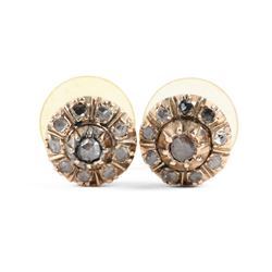 A Pair, 14K Rose Gold & Diamond Earrings