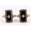 Image 2 : A Pair, 10K Gold & Onyx Rings