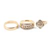 Image 1 : A Trio, 10K Gold & Diamond Rings
