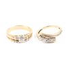 Image 1 : A Pair, 14K Gold & Diamond Rings