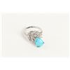 Image 4 : A 14K, Diamond & Turquoise Ring