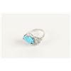 Image 7 : A 14K, Diamond & Turquoise Ring