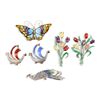 Image 1 : Assorted Enameled Sterling Silver Brooches