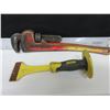 Image 1 : 18inch Ridgid Pipe Wrench & Stanley Brick splitter/chisle