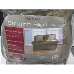 One piece Stretch Slip cover fits most loveseats up to 68 inches