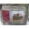 Image 1 : One piece Stretch Slip cover fits most loveseats up to 68 inches