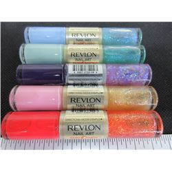 5 New Revlon Nail Art Nail Polish assorted colors