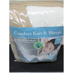 New Full Heated Blanket Comfort Knit & Sherpa / machine wash/dry/ 10
