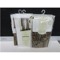 New Set Shear Panels with Beaded Ascot Valance / 59x84 ea panel