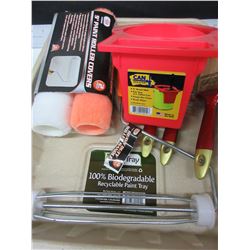 New Painting Bundle / 2 rollers / 1 Handle / 3 Brushes / Can Holster / Tray