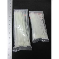 2 New Packs of 100 Cable/Zipties / 8 inch and 6 inch