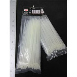 2 New Packs of 100 Cable/Zipties / 8 inch and 6 inch