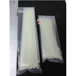 2 New Packs of 100 Cable/Zipties / 12 inch and 8 inch