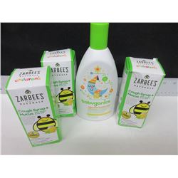 3 New Zarbee's Cough Syrup & Babyganics night time Bubble Bath