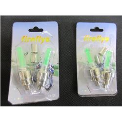 New set of 4 Valve Stem Motion LED Lights / green