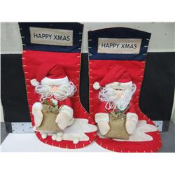2 New Large Santa Christmas Stockings 20 inches