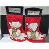 Image 1 : 2 New Large Santa Christmas Stockings 20 inches