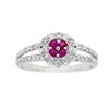 Image 1 : 14KT White Gold Ruby and Diamond Ring