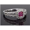 Image 3 : 14KT White Gold Ruby and Diamond Ring