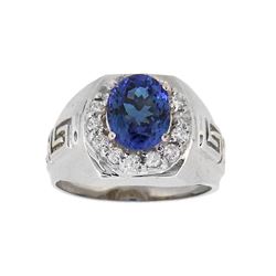 14KT White Gold 2.58ct Tanzanite and Diamond Ring